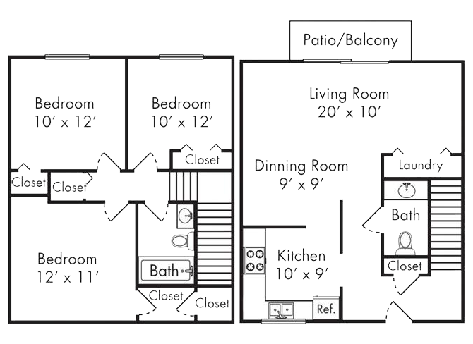 3 Bedroom Townhome Bluffton IN Apartment