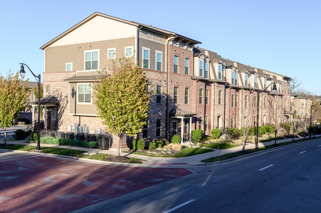 a building with a street in front of it