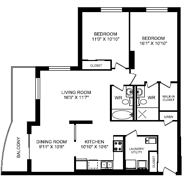 Two Bedroom Floor Plan