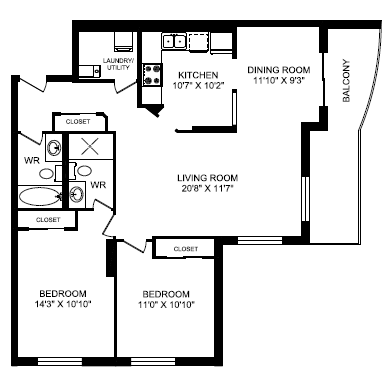 Two Bedroom Floor Plan