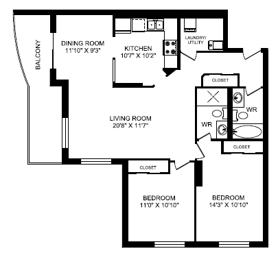 2 Bed 2 Bath