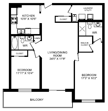 2 Bed 2 Bath