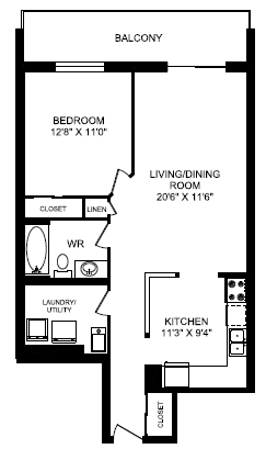 One Bedroom Floor Plan