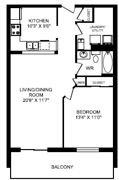 One Bedroom Floor Plan