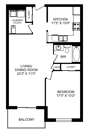 1 Bed 1 Bath