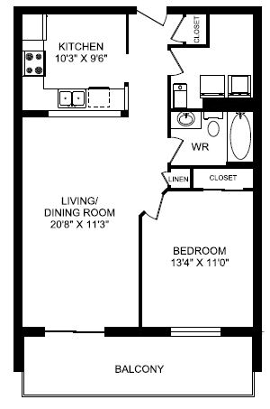 1 Bed 1 Bath