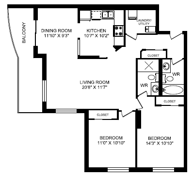 Two Bedroom Floor Plan
