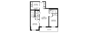 Two Bedroom Floor Plan