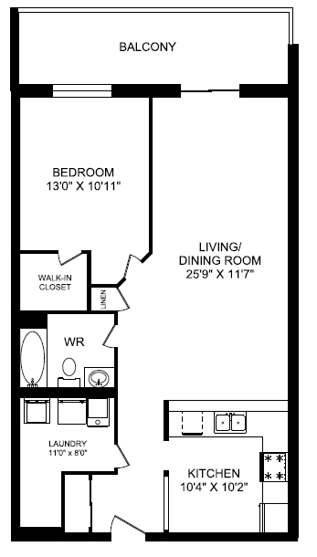 1 Bed 1 Bath
