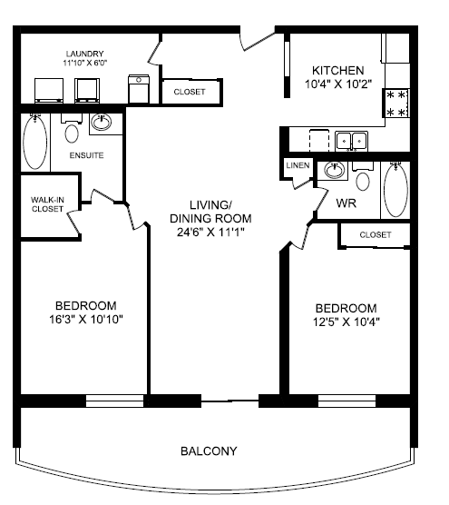 2 Bed 2 Bath