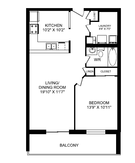 1 Bed 1 Bath