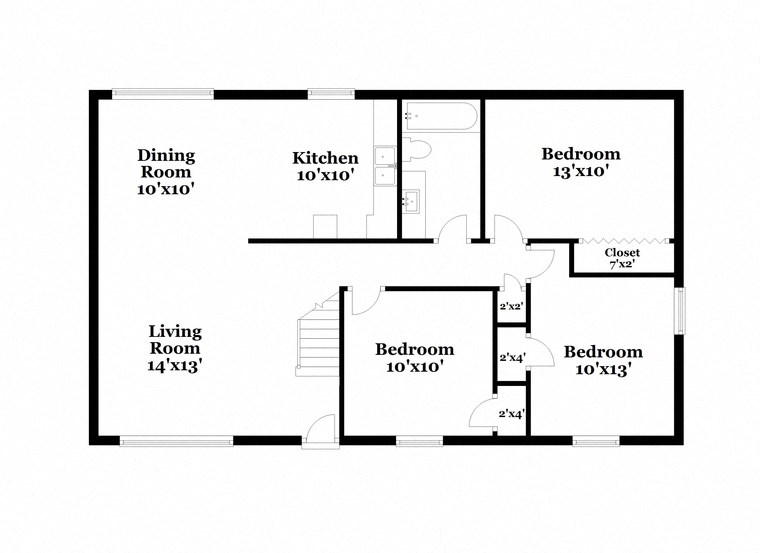 a floor plan of a house with a bedroom and a living room