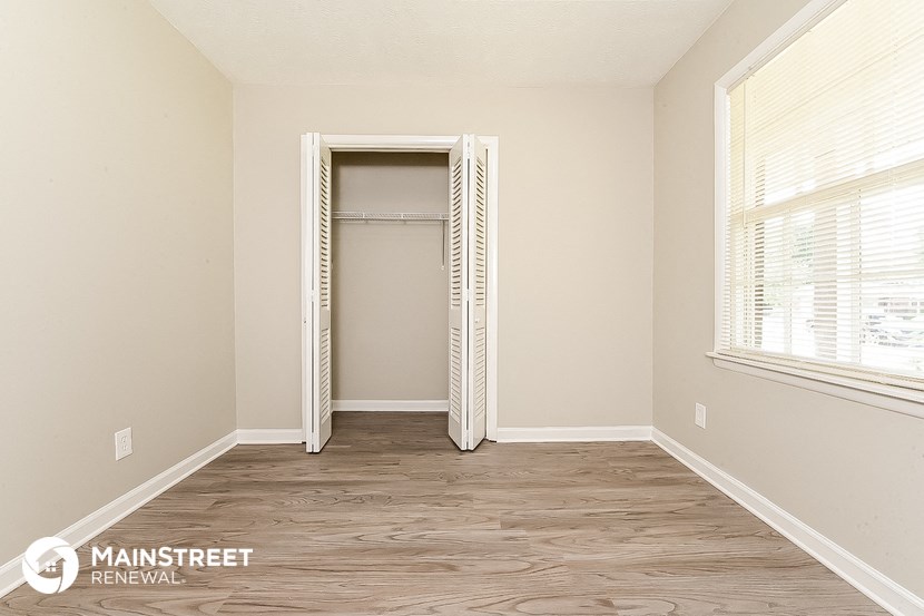the closet in the master bedroom of this 2500 sq ft home is empty