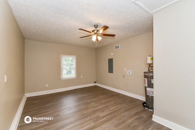 the spacious living room of our two bedroom apartment at university heights affordable housing