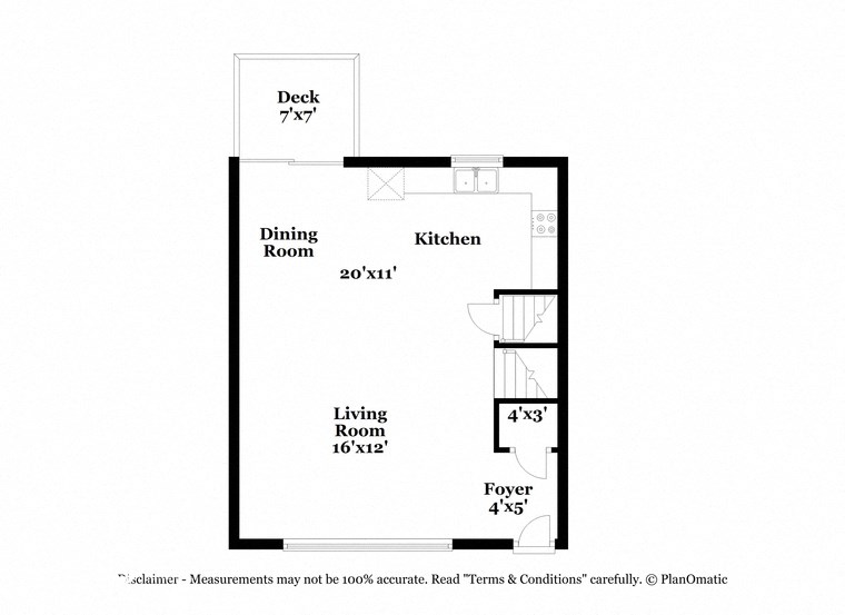 a floor plan of a house with a bedroom and a living room