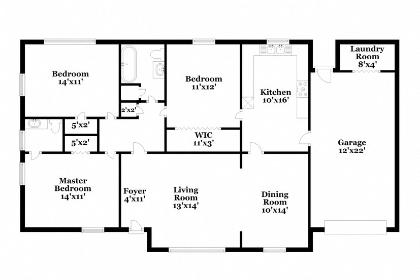 a floor plan of a house with a combination of bedrooms and a living room