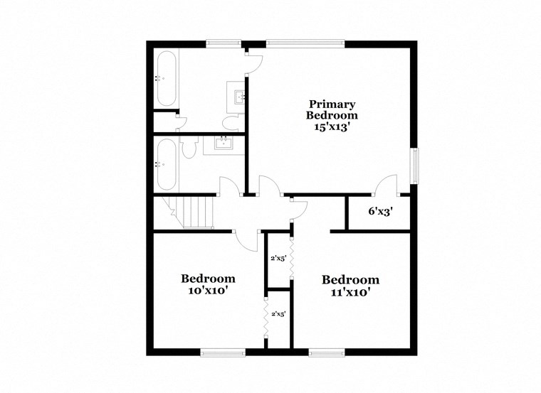 a floor plan of a house with a bedroom and a bathroom