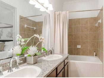 Large Soaking Tub In Master Bathroom at Grand Estates in the Forest, Conroe, TX, 77384