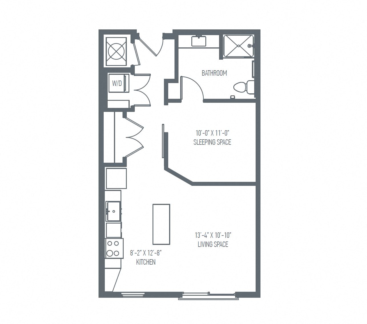 A1 Floor Plan, 670 Sq. Ft. at Union Berkley, Missouri