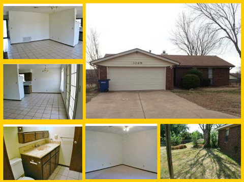a collage of different pictures of a house that has been renovated