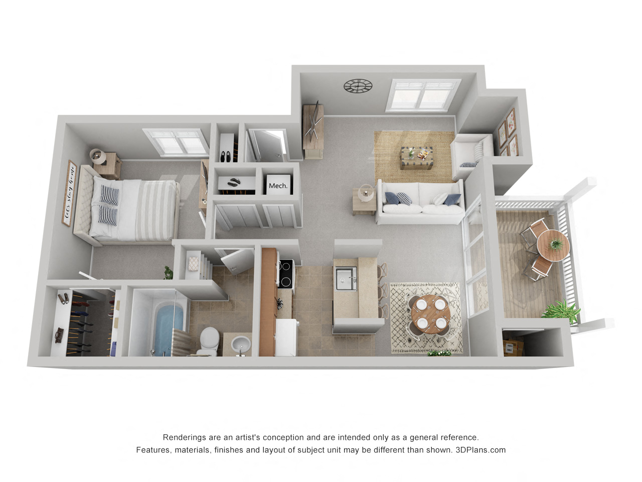 A2 (at Hawthorne) One Bedroom / One Bath