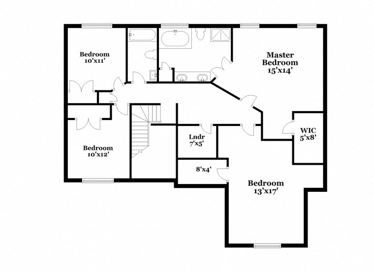 a floor plan of a home with two bedrooms and two baths and a laundry room