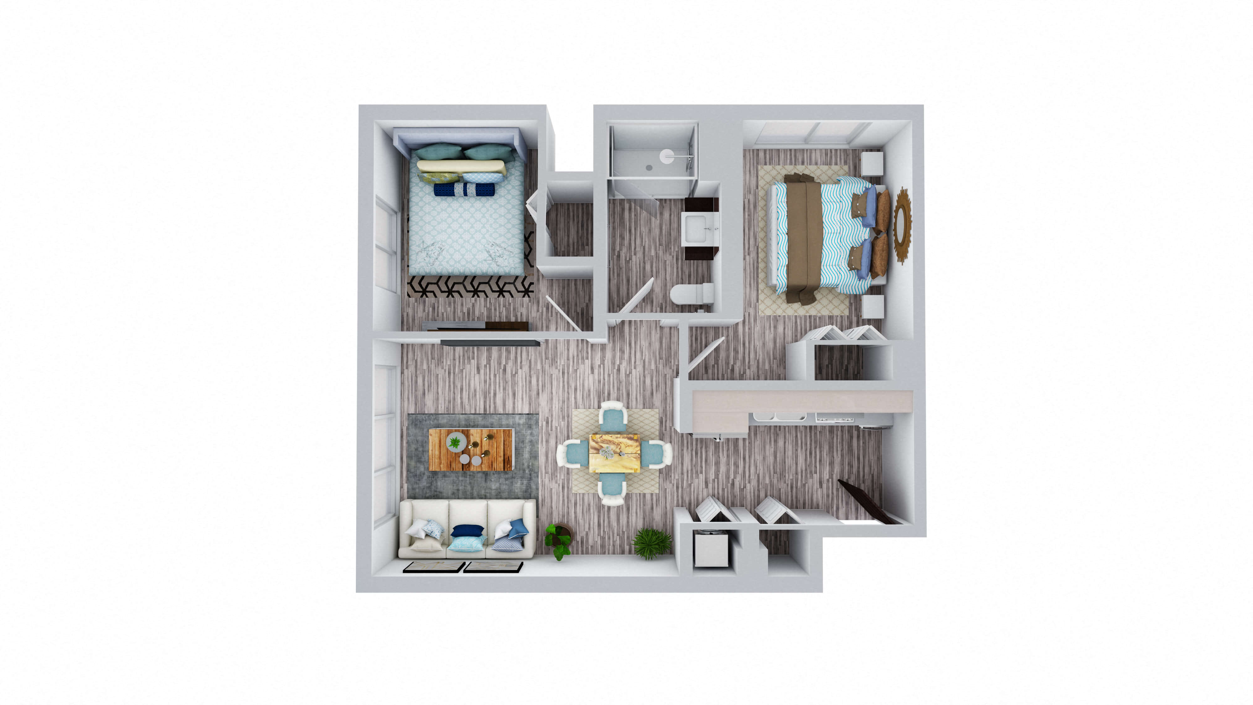 Two Bedrooms Floor Plan