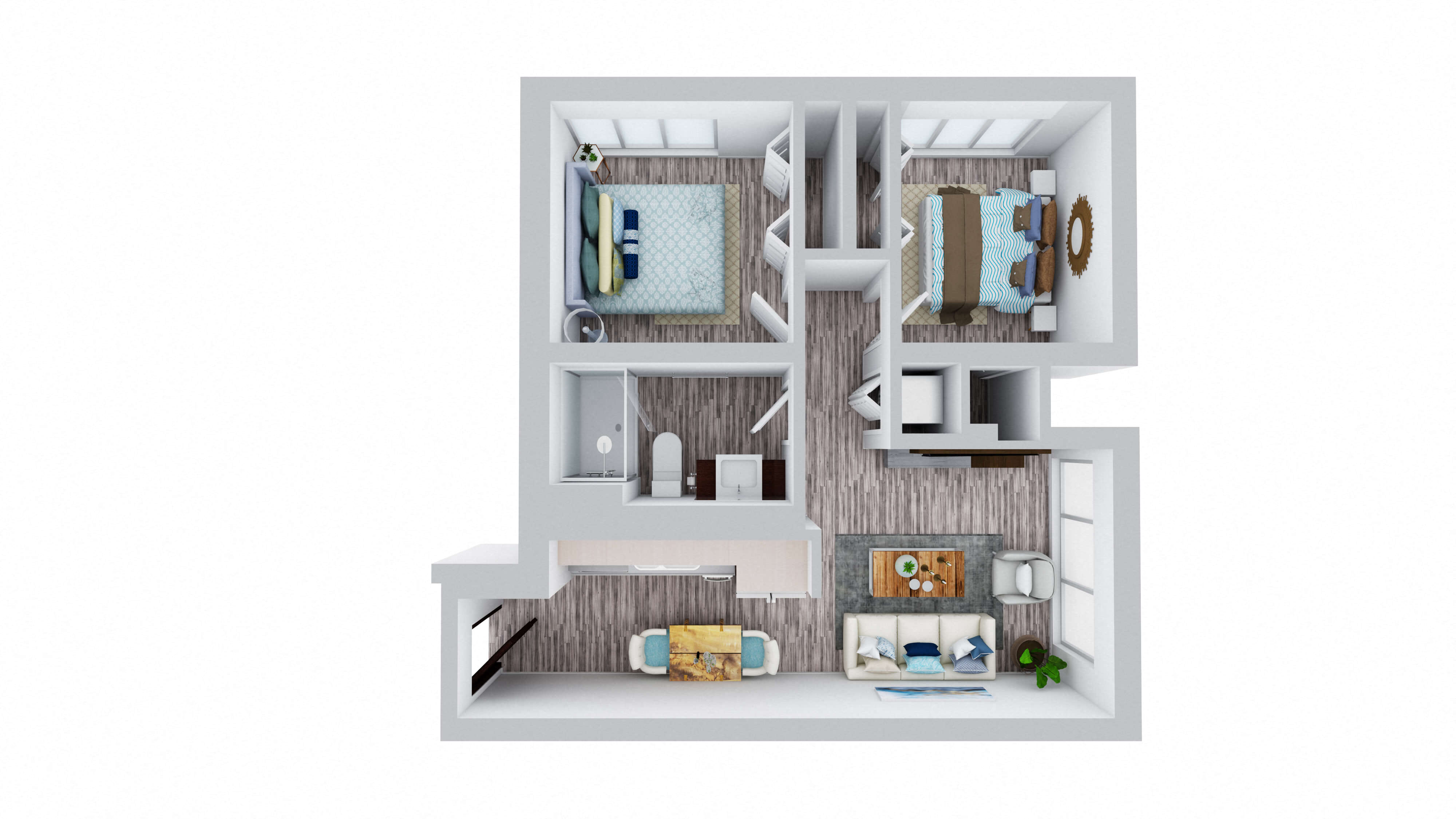 Two Bedrooms Floor Plan