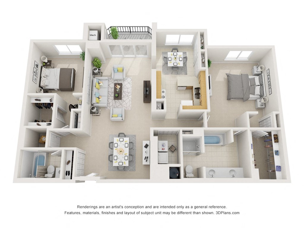 a floor plan is shown in this rendering