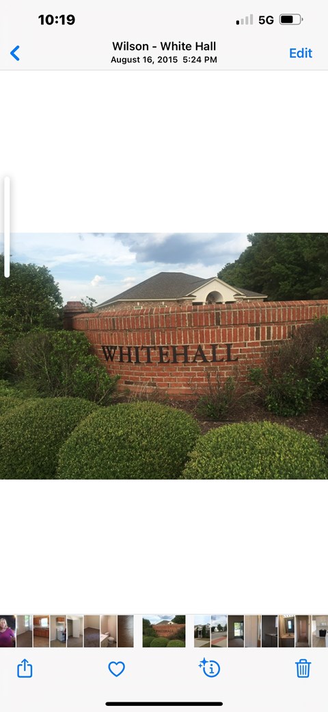A building with the name White Hall on it.