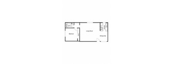 1 Bedroom floor plan for The Waverly at Campbell