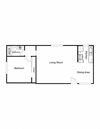 1 Bedroom, 1 Bathroom, 836