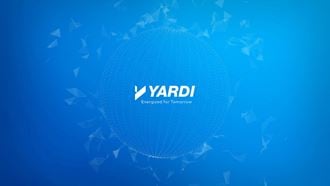 a visualization of a sphere with the yari logo on a blue background