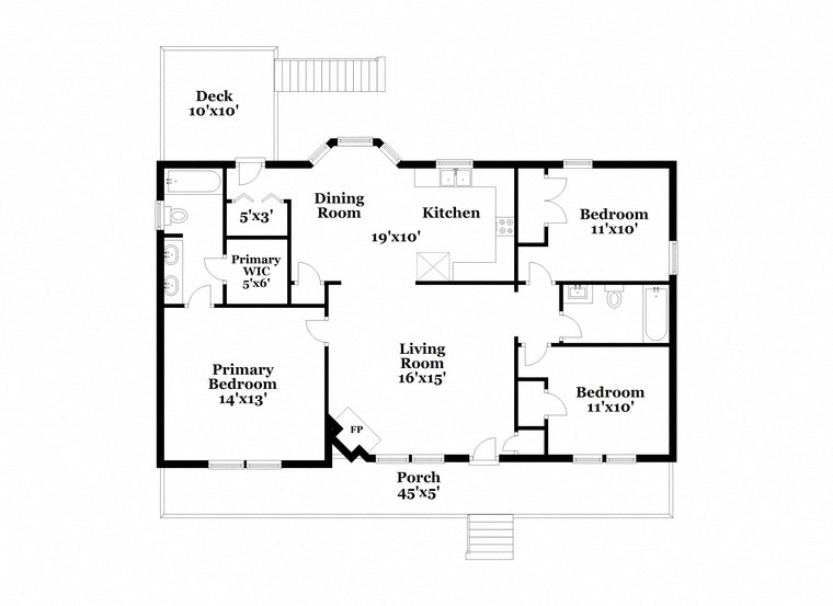 a floor plan of a house with a combination of bedrooms and a living room