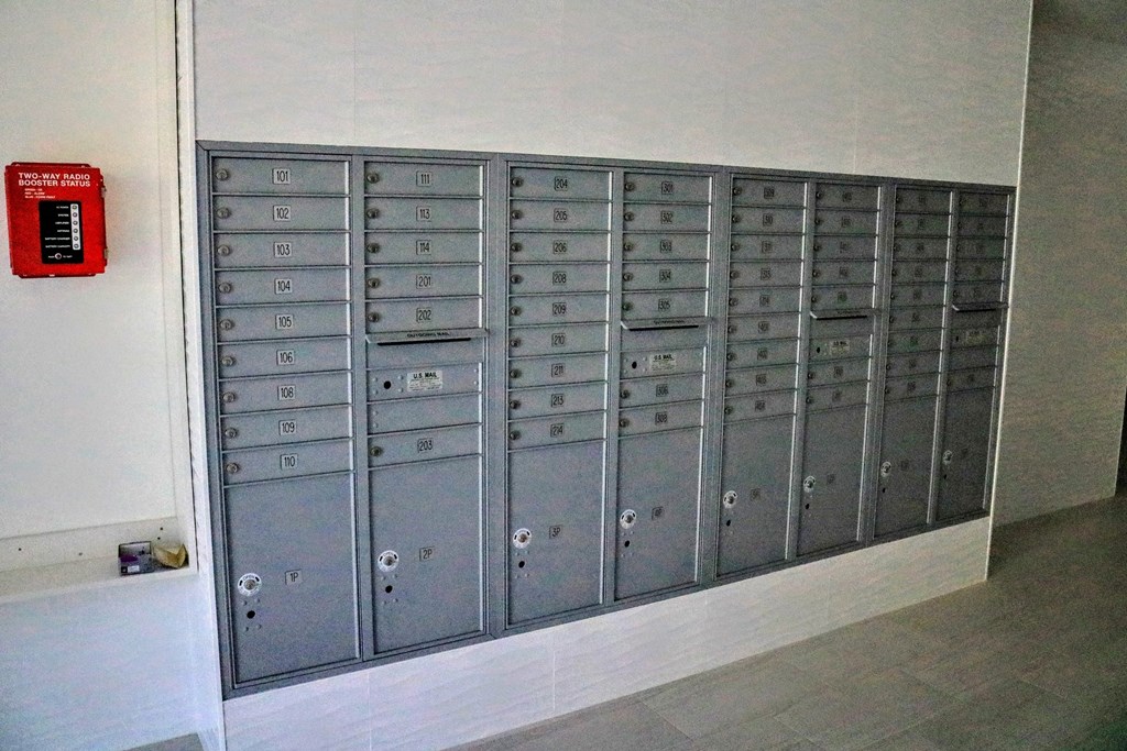 a bunch of lockers on a wall