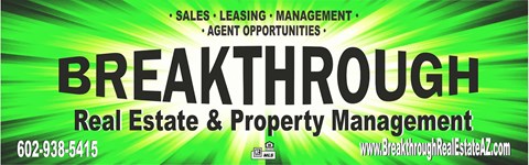 Breakthrough Real Estate & Property Management advertisement.