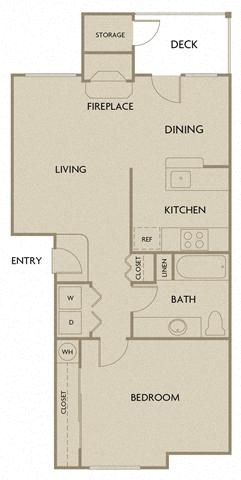 One bedroom one bath at Deer Creek Apartments, Washington