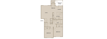 2 bed 2 bath A at Deer Creek Apartments, Puyallup, WA, 98373