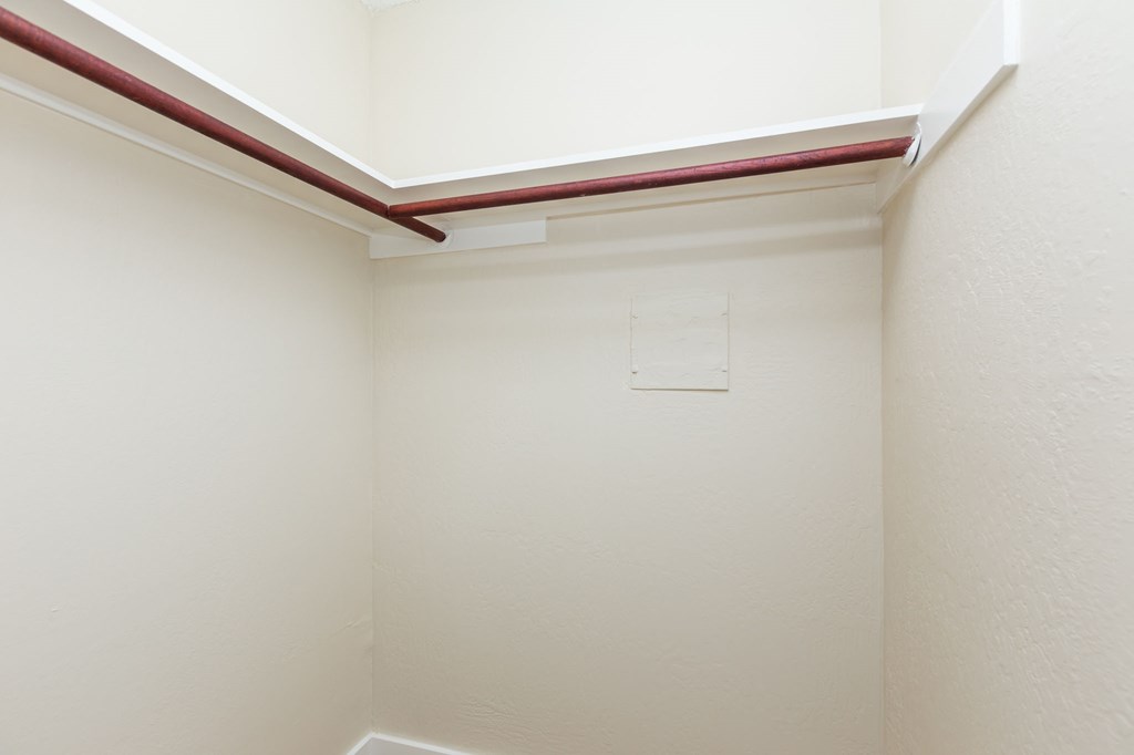 A white wall with a red trim.