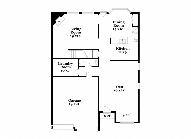 a floor plan of a house with a bedroom and a living room