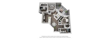 C2 2 Bed 2 Bath Floor Plan at Central Island Square, Daniel Island, SC