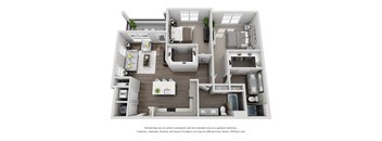 C3 2 Bed 2 Bath Floor Plan at Central Island Square, Daniel Island, 29492