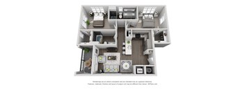 C4 2 Bed 2 Bath Floor Plan at Central Island Square, Daniel Island, South Carolina