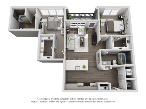 C5 2 Bed 2 Bath Floor Plan at Central Island Square, Daniel Island
