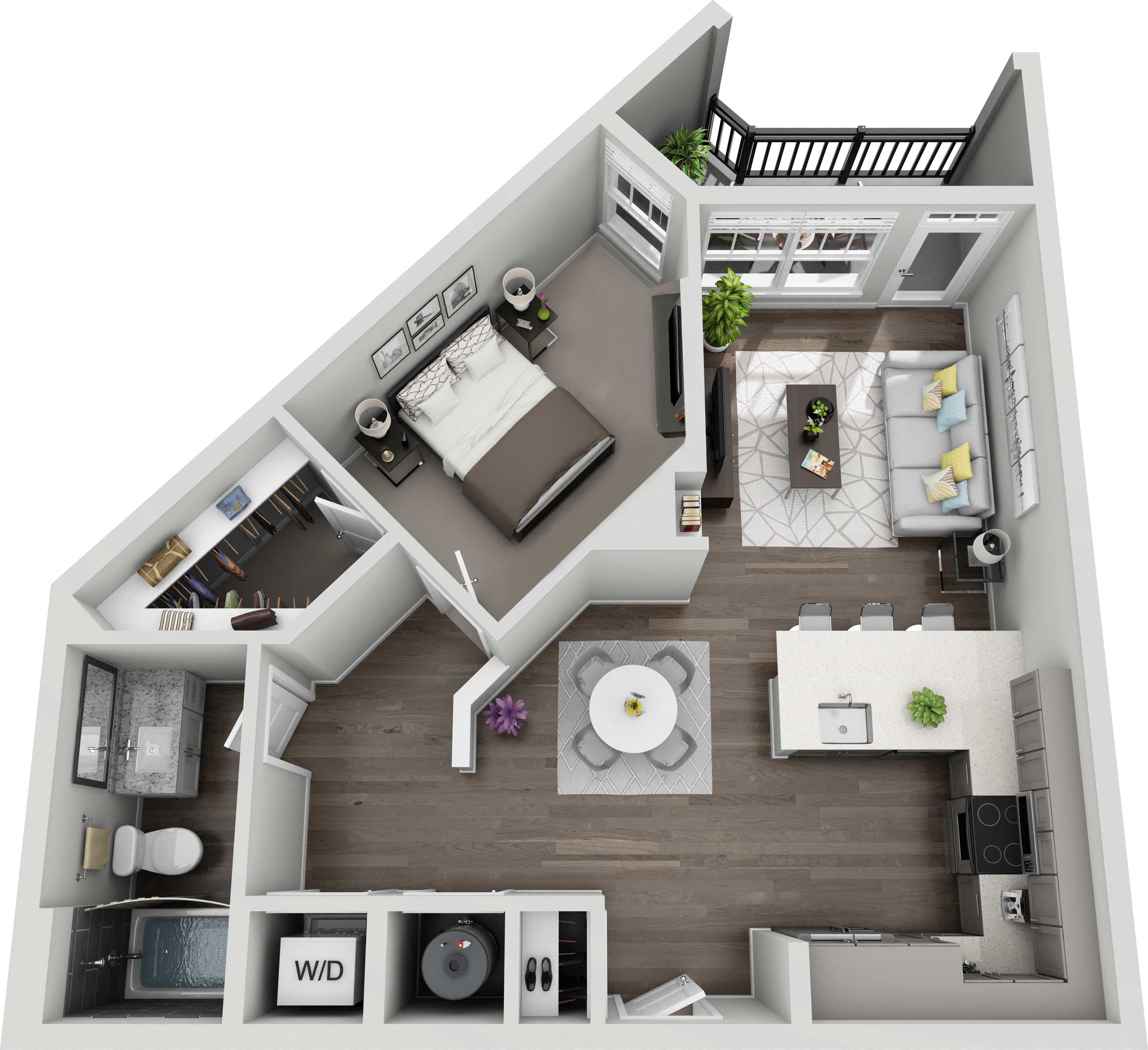 Central Island Square 1 bedroom 1bath