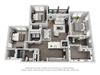 D1 3 Bed 2 Bath Floor Plan D1 3 Bed 2 Bath Floor Plan at Central Island Square, South Carolina