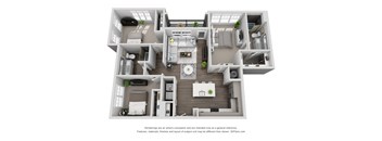 D6 3 Bed 2 Bath Floor Plan at Central Island Square, Daniel Island, 29492