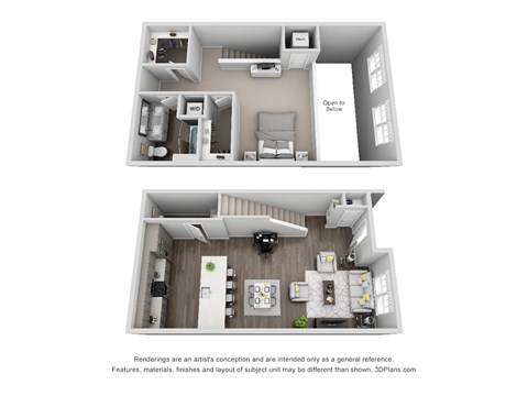 1 Bed 1 Bath Floor Plan at Central Island Square, South Carolina, 29492