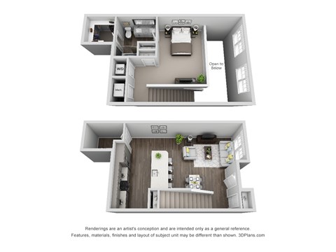1 Bed 1 Bath Floor Plan at Central Island Square, Daniel Island, SC, 29492