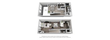 1 Bed 1 Bath Floor Plan at Central Island Square, Daniel Island, South Carolina